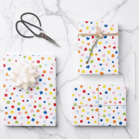 紙吹雪お祝い ラッピングペーパーシート (正面)