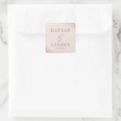 紙吹雪きらめくカップル結婚のステッカーフェイクフォイル スクエアシール (バッグ)