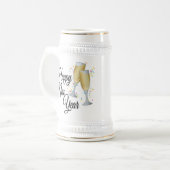 紙吹雪とシャンパン 謹賀新年 ビールジョッキ (正面左)