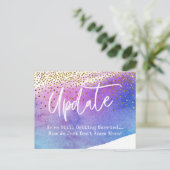 紙吹雪と水の色が延期さ結婚れた更新 ポストカード (スタンド正面)