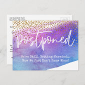 紙吹雪と水の色が延期さ結婚れた通知 ポストカード (正面/裏面)