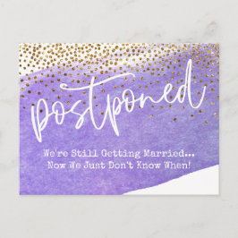 紙吹雪と紫色の水の色を延期結婚する ポストカード