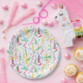 紙吹雪と色紙のテープの誕生日パーティーのお祝い ペーパープレート (パーティー)