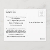 紙吹雪と計画変更の延期結婚日 ポストカード (裏面)