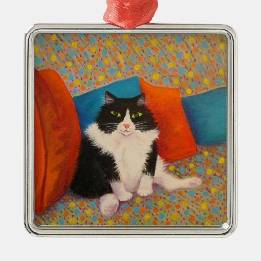 紙吹雪のカウチ・ポテト族のクリスマスのオーナメント メタルオーナメント (正面)