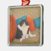 紙吹雪のカウチ・ポテト族のクリスマスのオーナメント メタルオーナメント (左)