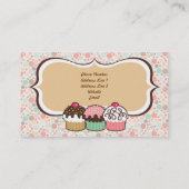 紙吹雪のカップケーキのトリオの名刺 名刺 (裏面)