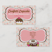 紙吹雪のカップケーキ及びBundtのケーキの名刺 名刺 (正面/裏面)