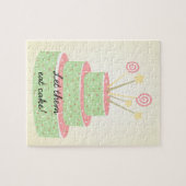 紙吹雪のケーキ • 緑のお誕生日ケーキ ジグソーパズル (横)