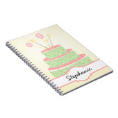 紙吹雪のケーキ • 緑のお誕生日ケーキ ノートブック (右側)