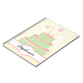 紙吹雪のケーキ • 緑のお誕生日ケーキ ノートブック (左側)