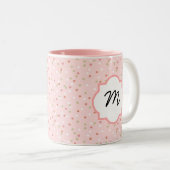 紙吹雪のケーキ • Buttercreamのピンクのつや消し ツートーンマグカップ (正面右)