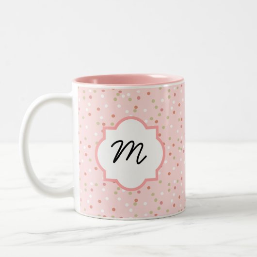 紙吹雪のケーキ • Buttercreamのピンクのつや消し ツートーンマグカップ (左)