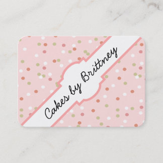 紙吹雪のケーキ • Buttercreamのピンクのつや消し 名刺