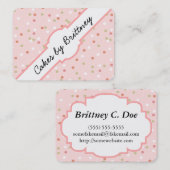 紙吹雪のケーキ • Buttercreamのピンクのつや消し 名刺 (正面/裏面)
