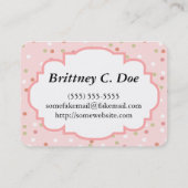 紙吹雪のケーキ • Buttercreamのピンクのつや消し 名刺 (裏面)