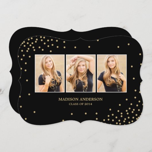 紙吹雪のコレクション|の卒業のパーティの招待状 招待状 (正面/裏面)