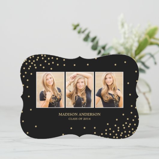 紙吹雪のコレクション|の卒業のパーティの招待状 招待状 (スタンド正面)