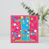 紙吹雪のサーカスの第1誕生日のパーティの招待状 招待状 (スタンド正面)