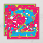 紙吹雪のサーカスの第2誕生日のパーティの招待状 招待状 (正面/裏面)