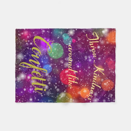 紙吹雪のフリースのような親切さ フリースブランケット (正面(横))