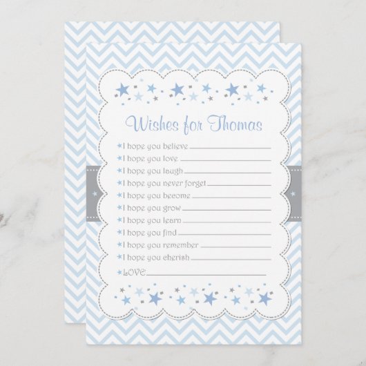 紙吹雪のベビーカード男の赤ちゃん アドバイスカード (正面/裏面)