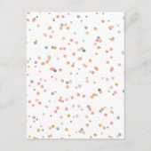 紙吹雪のベビーシャワーの招待状 エンクロージャーカード (裏面)