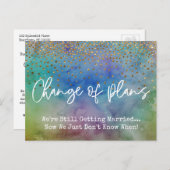 紙吹雪の変更プランの延期結婚日 ポストカード (正面/裏面)