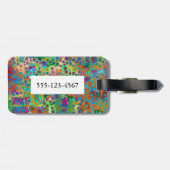 紙吹雪の抽象芸術のデジタルカラフルな正方形の芸術 ラゲッジタグ (裏面横)