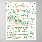 紙吹雪の最初の誕生日パーティーの署名のポスターのバナー ポスター (正面)