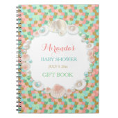 紙吹雪の海はモモの真新しい金ゴールドの珊瑚の水を殻から取り出します ノートブック (正面)