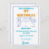 紙吹雪の爆発:楽しい誕生日カード 招待状 (正面/裏面)