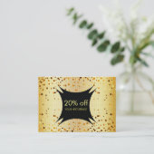 紙吹雪の金ゴールドのクーポンの割引ギフト券 割引カード (スタンド正面)