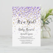 紙吹雪は女の子の赤ちゃんシャワー招待状 招待状 (スタンド正面)