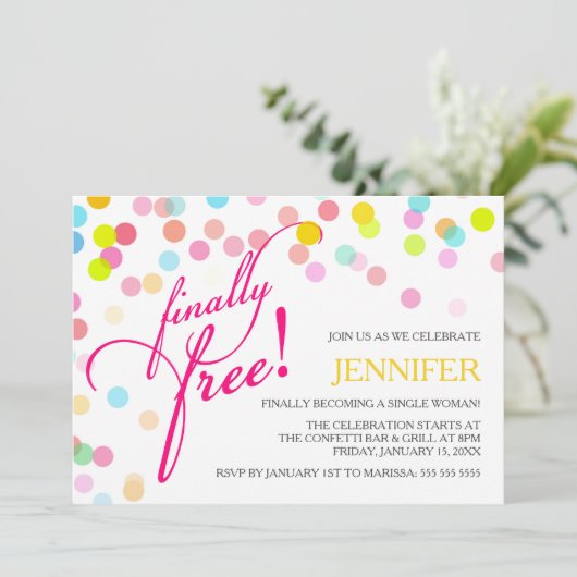 紙吹雪は最終的に|の離婚のパーティーを解放します 招待状 (スタンド正面)