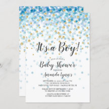 紙吹雪は男の子のシャワー招待状