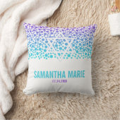 紙吹雪は紫色のティール（緑がかった色）バルミツワーに点を打ちます クッション (ブランケット)