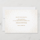 紙吹雪は金ゴールドのクリスマスの休日カードを望みます 招待状 (裏面)