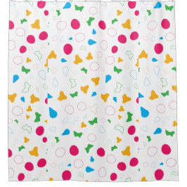 紙吹雪よくはしゃぐカオス シャワーカーテン