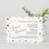 紙吹雪をちりばめたグランドオープンビジネス招待状 招待状 (スタンド正面)