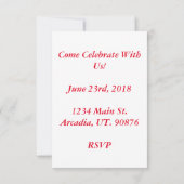 紙吹雪を祝って下さい 招待状 (裏面)