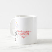 紙吹雪を青い子供の誕生日マグカップでキュー コーヒーマグカップ (正面左)