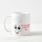 紙吹雪を青い子供の誕生日マグカップでキュー コーヒーマグカップ (左)