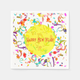 紙吹雪アーカラフルトすべての行事イエローテンプレート スタンダードカクテルナプキン