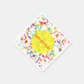 紙吹雪アーカラフルトすべての行事イエローテンプレート スタンダードカクテルナプキン (角)