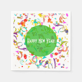 紙吹雪アーカラフルトすべての行事グリーンテンプレート スタンダードカクテルナプキン