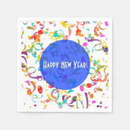 紙吹雪アーカラフルトすべての行事ブルーテンプレート スタンダードカクテルナプキン