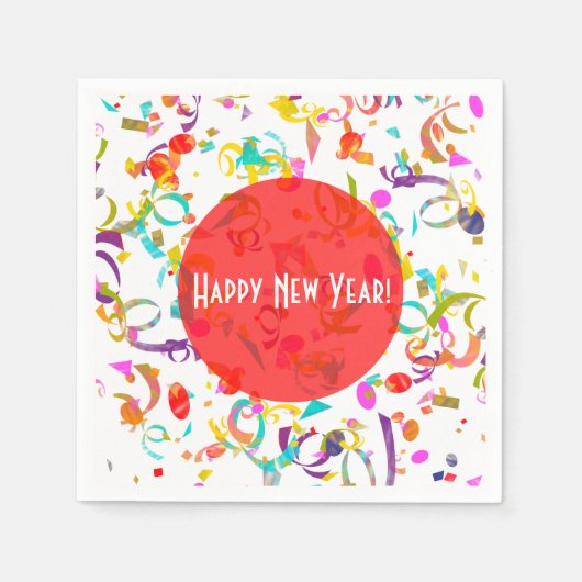 紙吹雪アーカラフルトすべての行事レッドテンプレート スタンダードカクテルナプキン (正面)