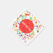 紙吹雪アーカラフルトすべての行事レッドテンプレート スタンダードカクテルナプキン (角)