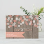 紙吹雪ウッド素朴カップルのシャワー 招待状 (スタンド正面)